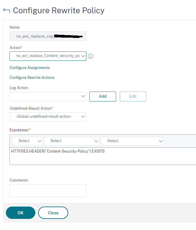 Configuration de la Rewrite Policy CSP sur NetScaler Gateway